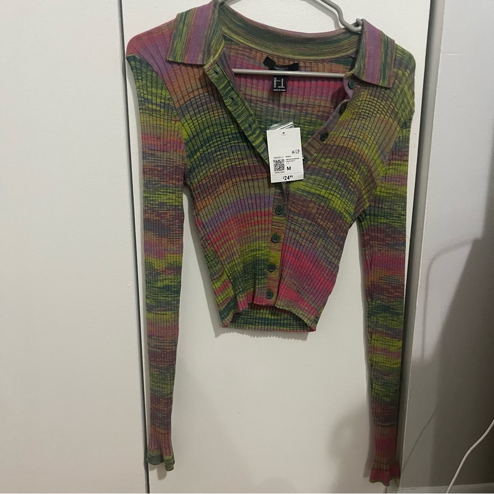 Forever 21 | sweater/cardigan ribbed top | Size : M